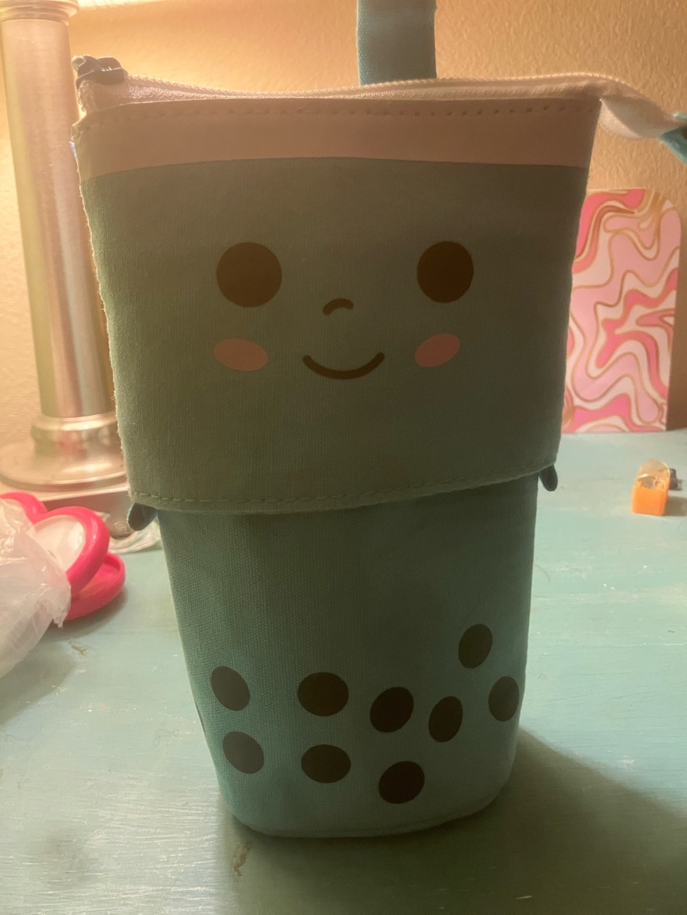 Kids Cute Bubble Tea Pencil Case - Mint Green